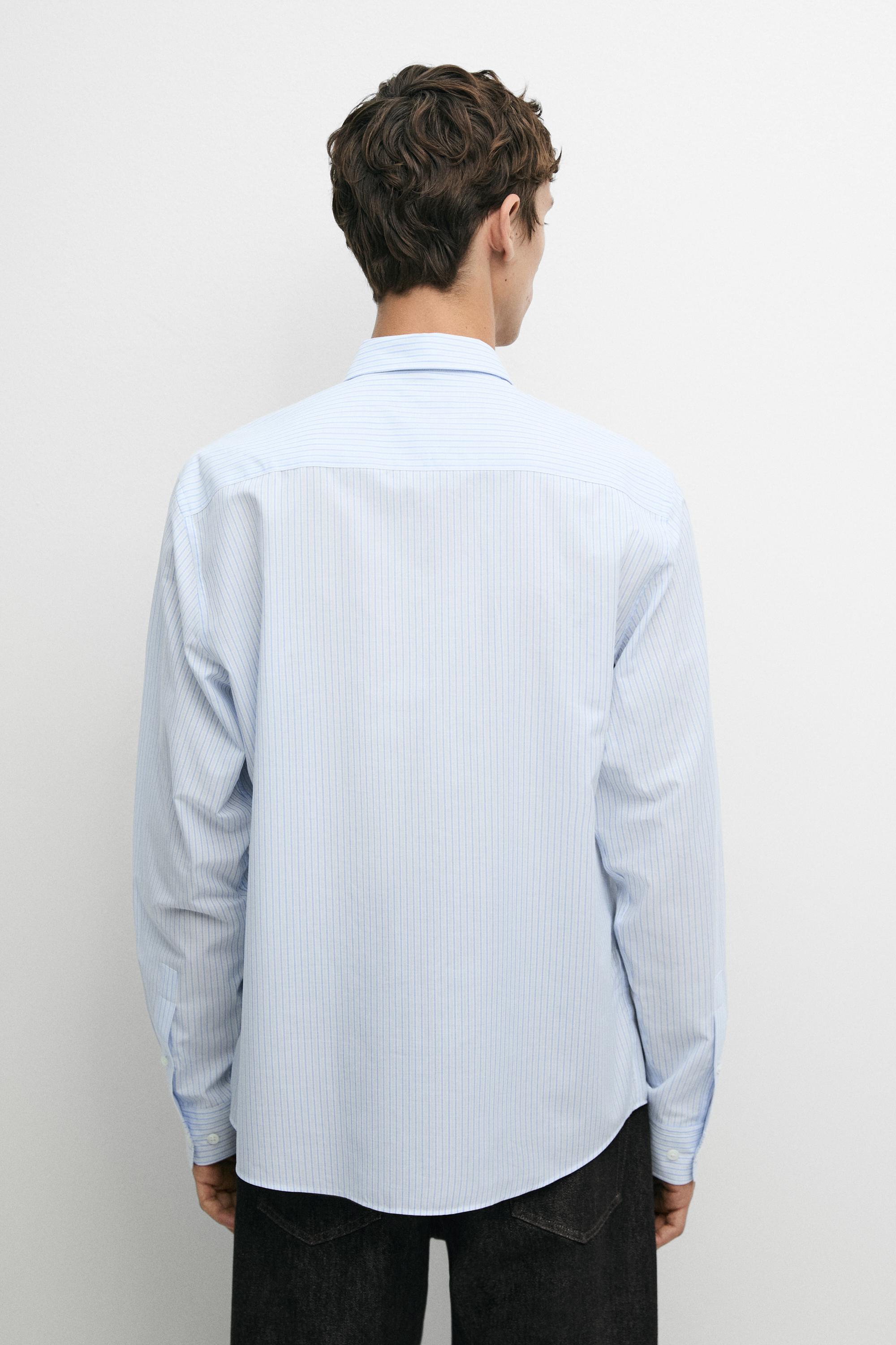 100% cotton regular fit striped shirt